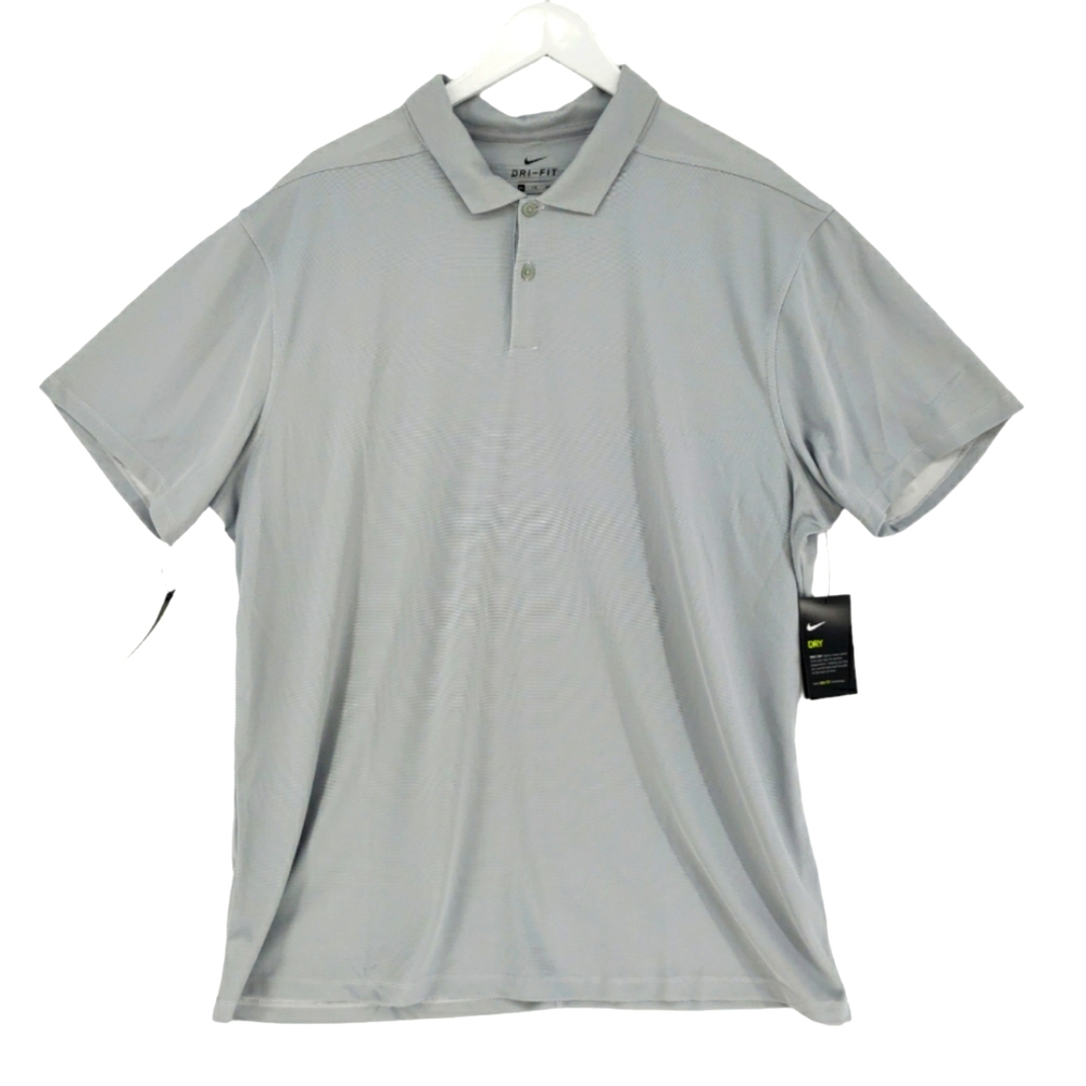 Nike NWT Dri Fit Polo Shirt Size XXL in Gray Standard Fit Retail $55